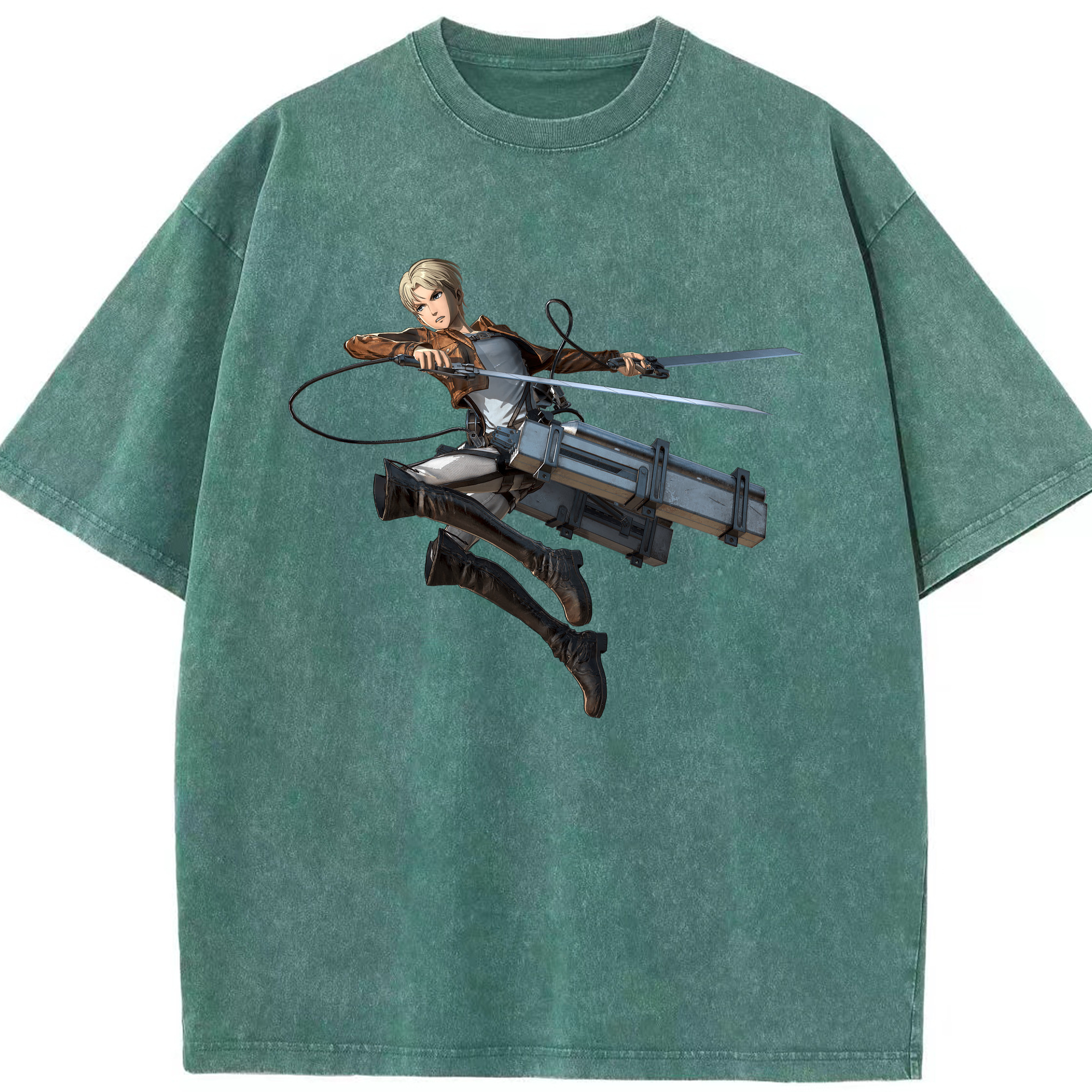 （画像用） 進撃の巨人 Attack on Titan 綿100% ヴィンテージ風 半袖Tシャツ（フロントプリント）